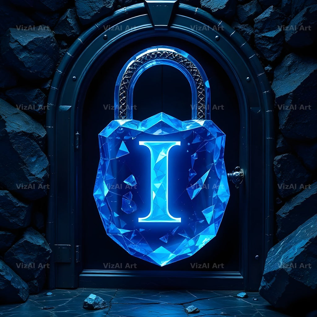 Sapphire Padlock Vault alphabet letter I