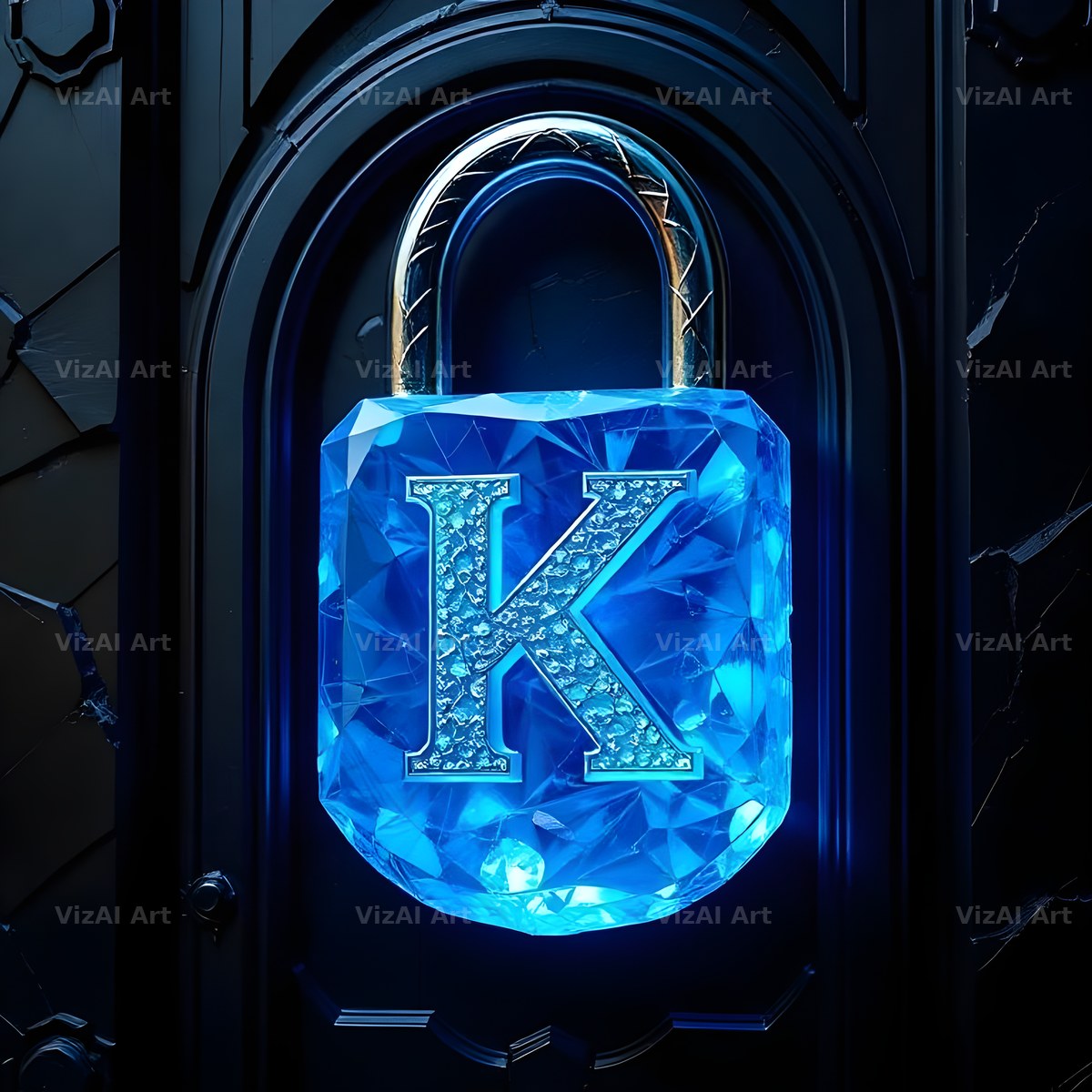 Sapphire Padlock Vault alphabet letter K
