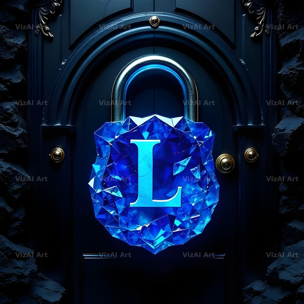 Sapphire Padlock Vault alphabet letter L