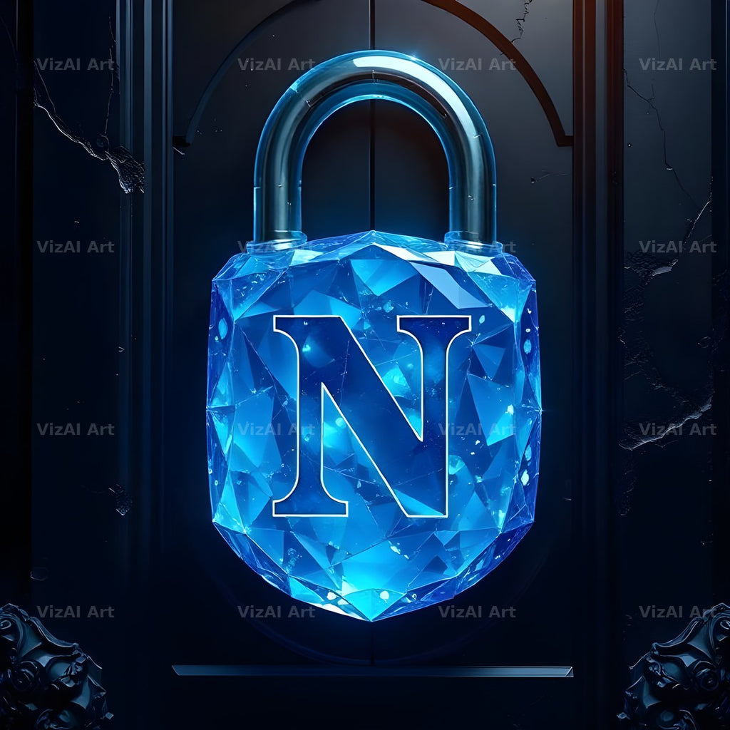 Sapphire Padlock Vault alphabet letter N