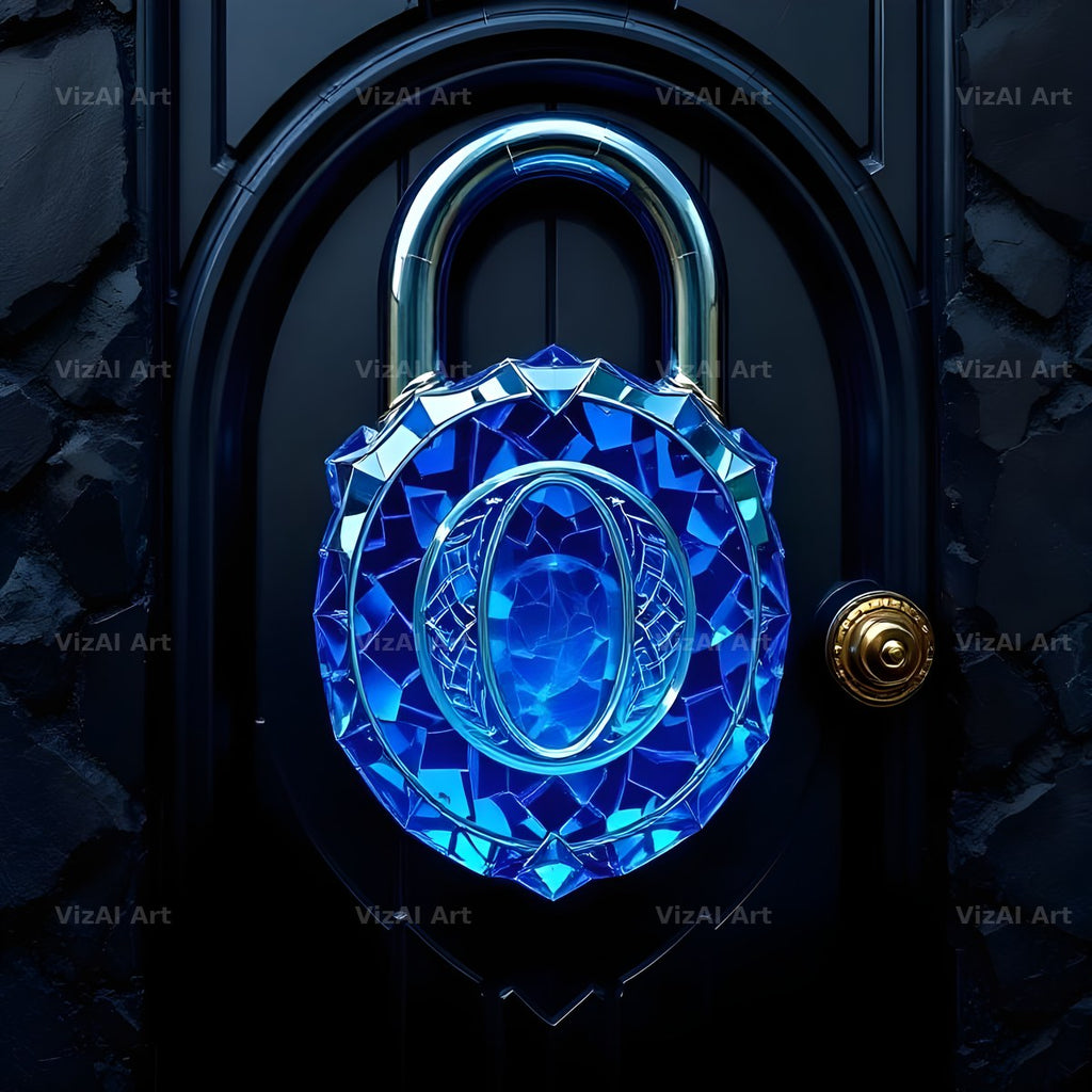 Sapphire Padlock Vault alphabet letter O