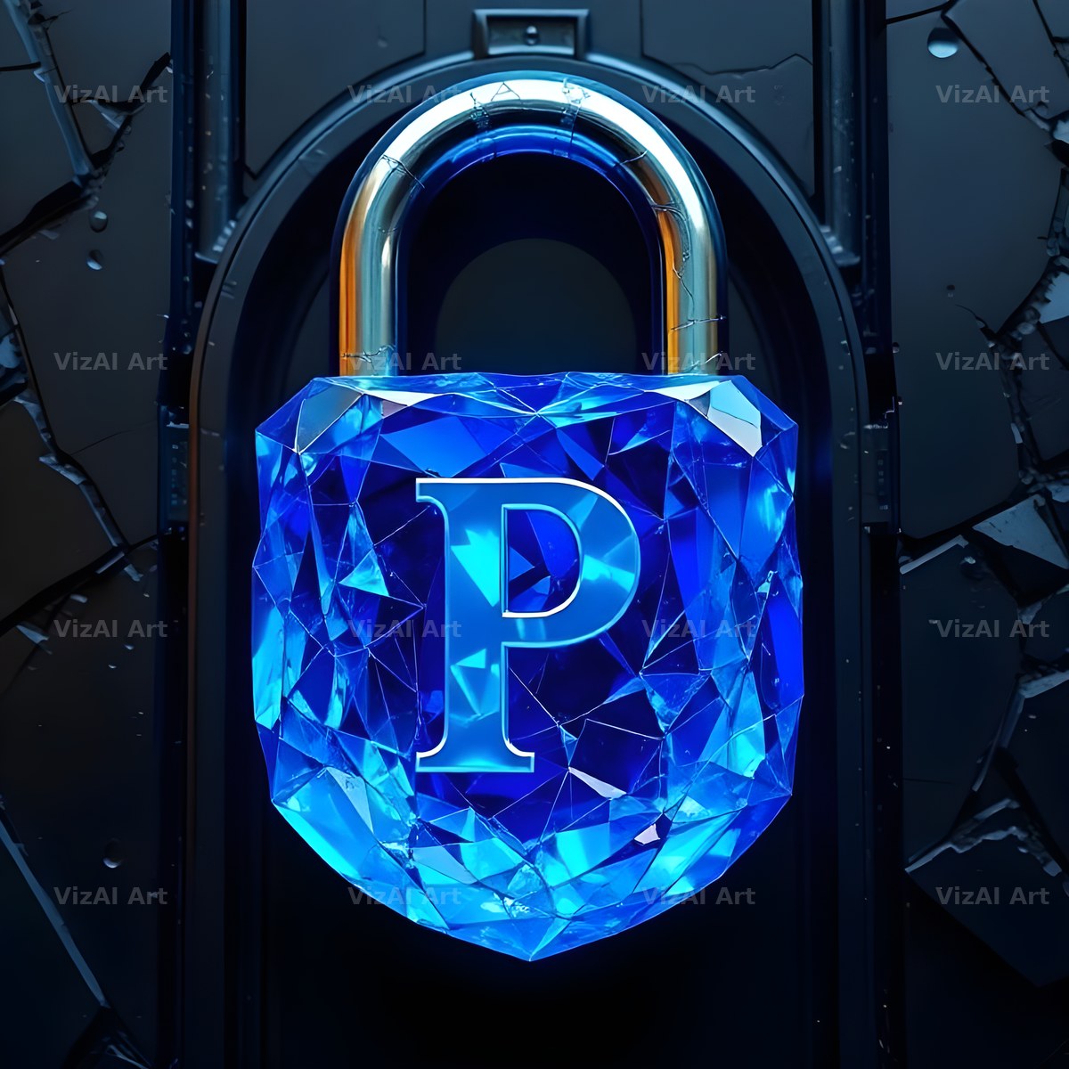 Sapphire Padlock Vault alphabet letter P
