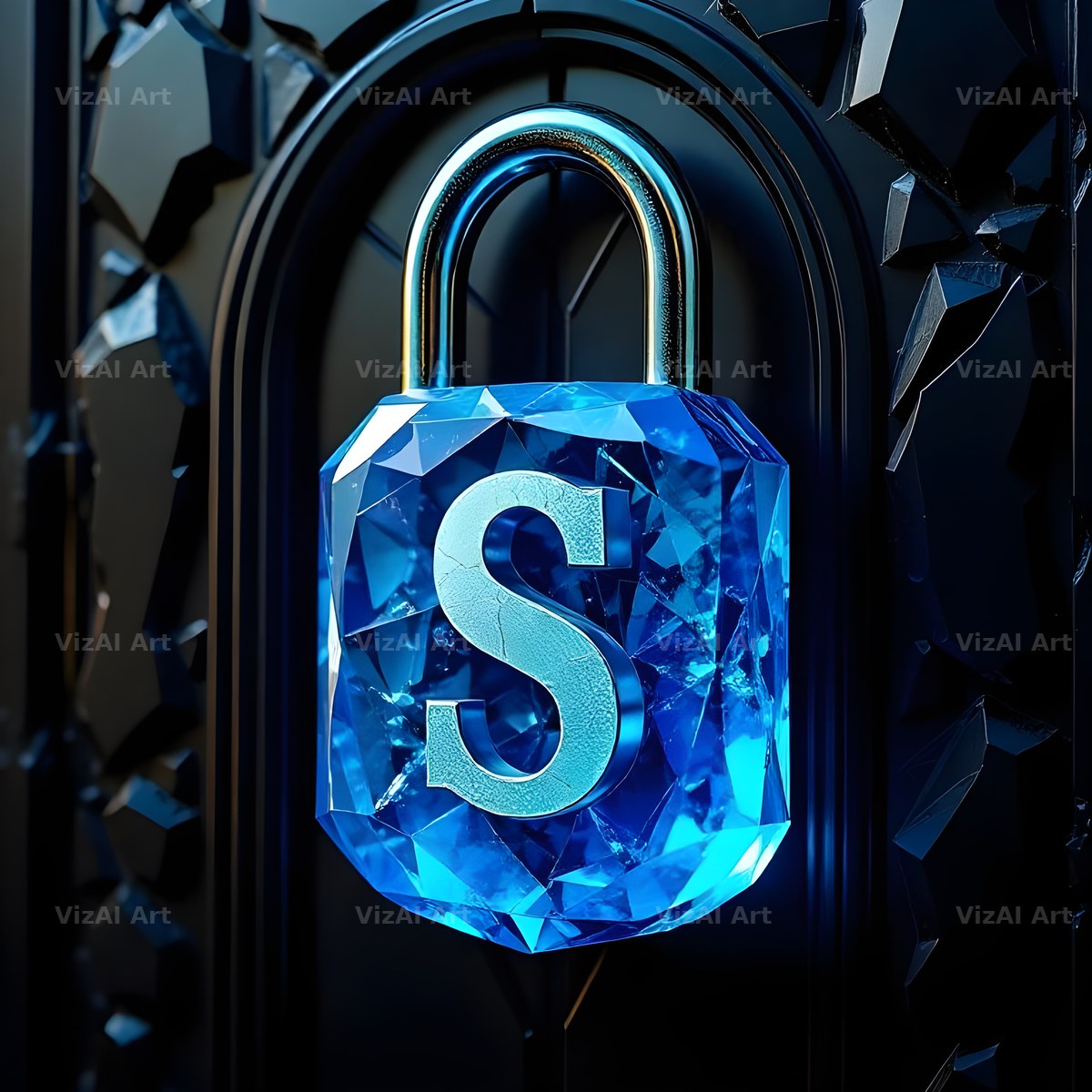 Sapphire Padlock Vault alphabet letter S