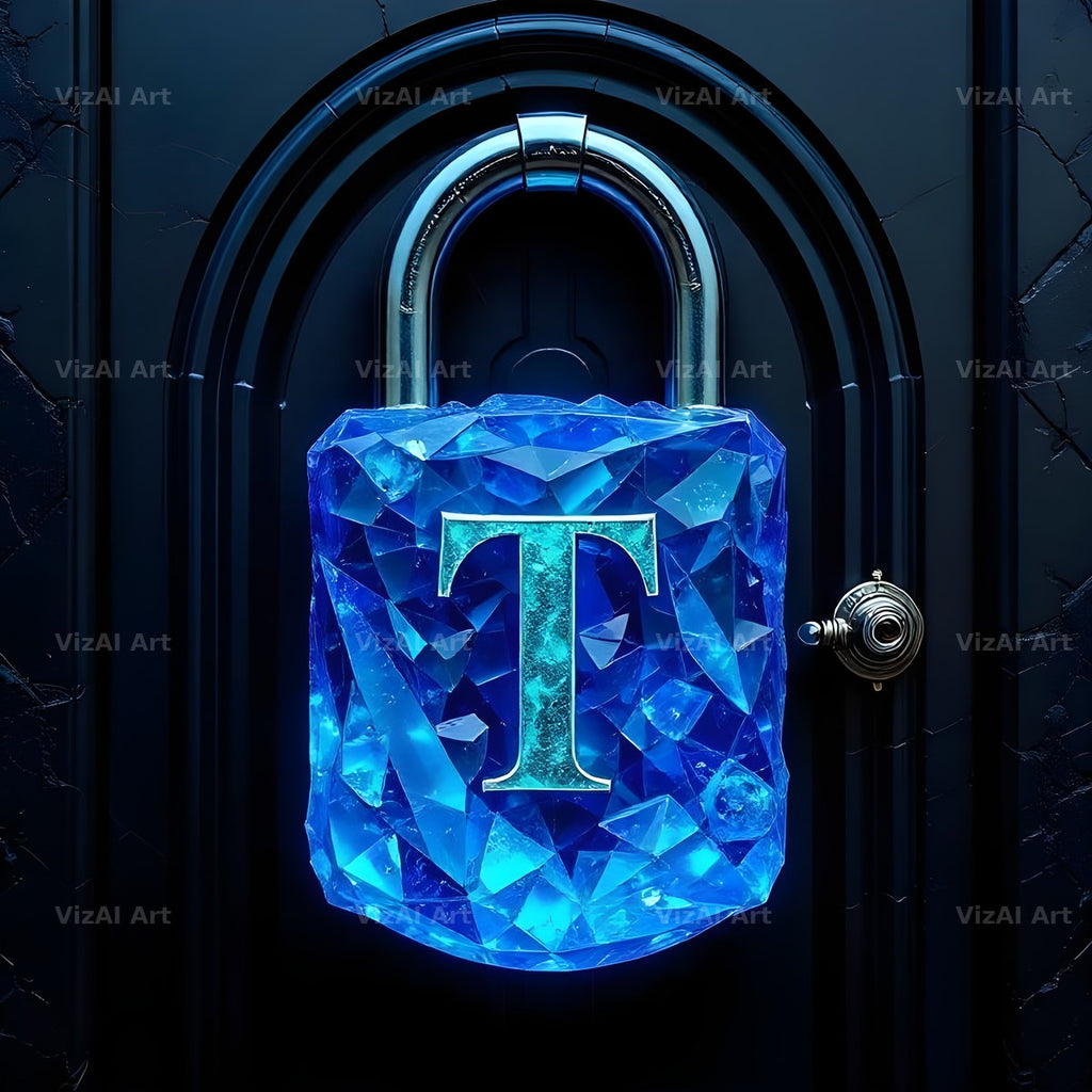 Sapphire Padlock Vault alphabet letter T