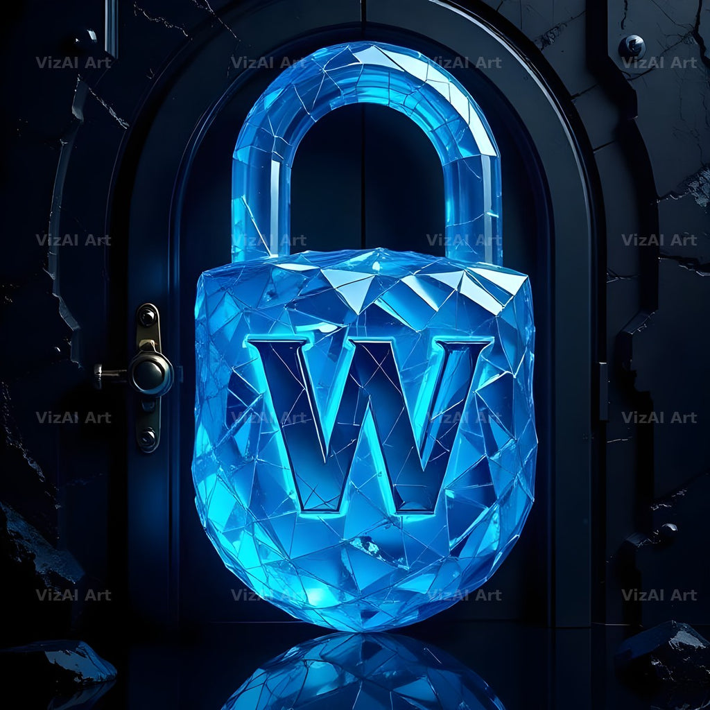Sapphire Padlock Vault alphabet letter W