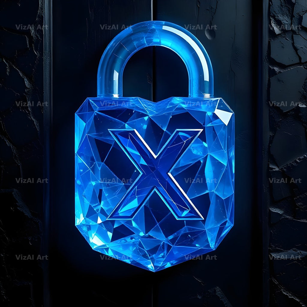 Sapphire Padlock Vault alphabet letter X