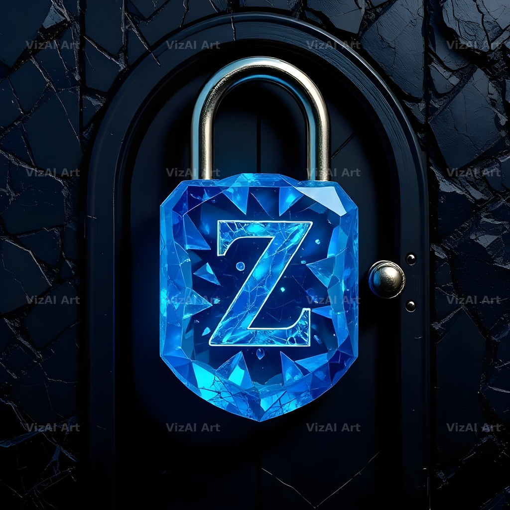 Sapphire Padlock Vault alphabet letter Z