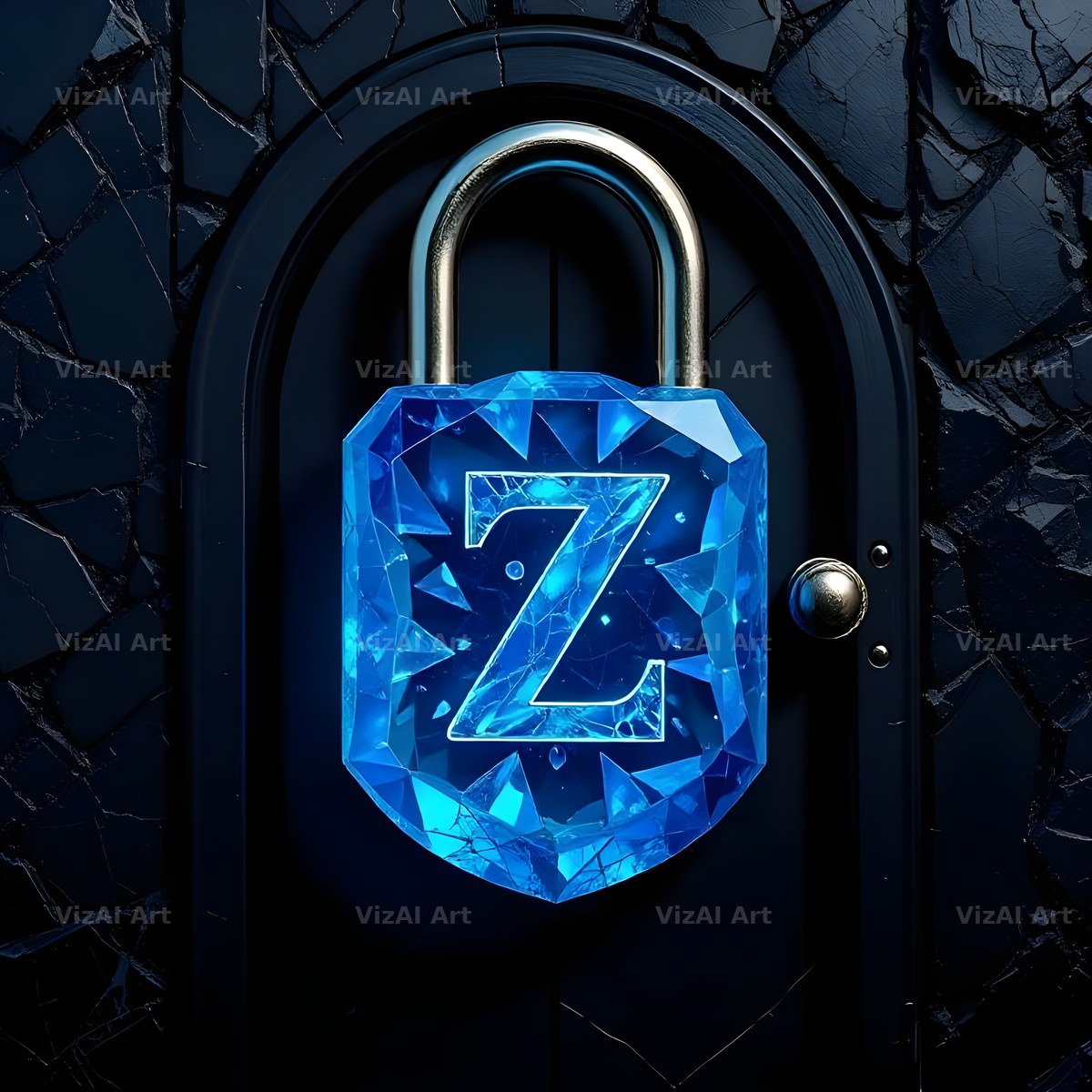 Sapphire Padlock Vault alphabet letter Z