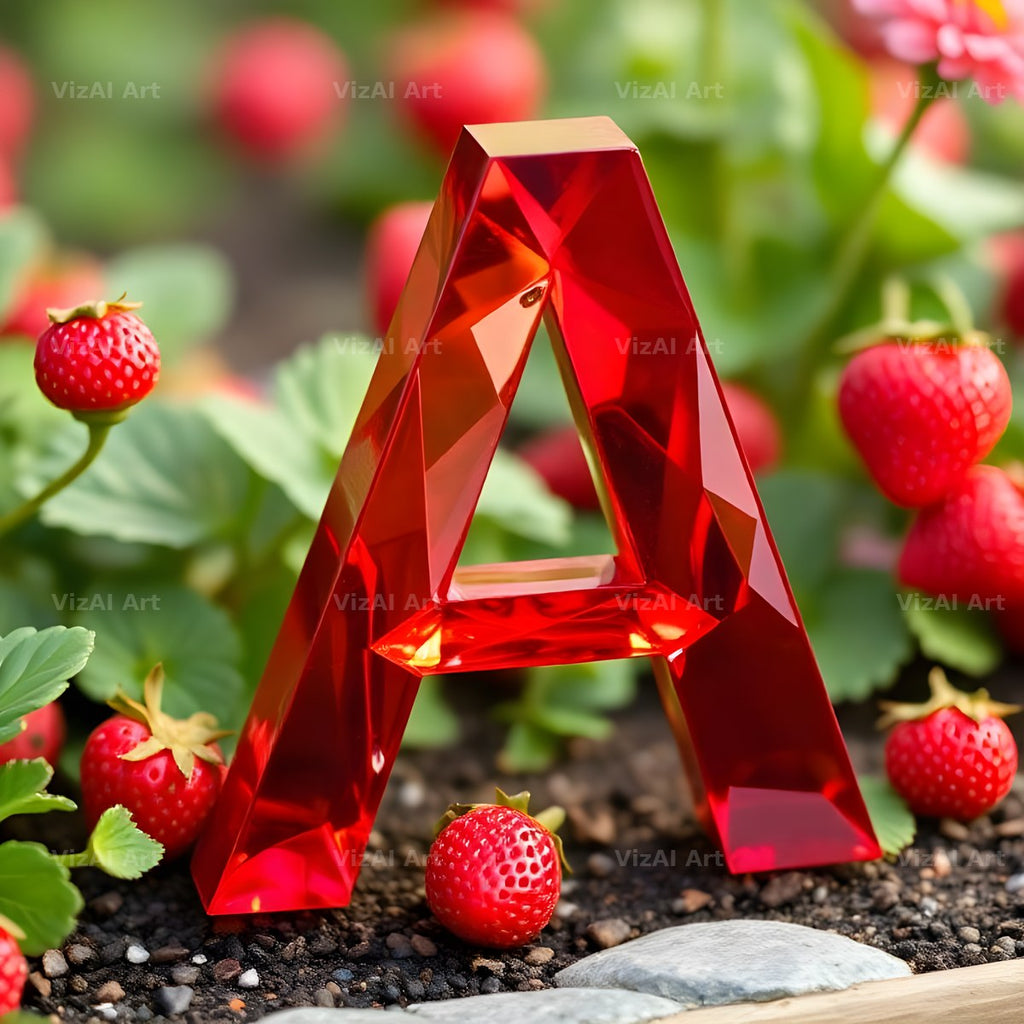 Strawberry Field Fresh alphabet letter A