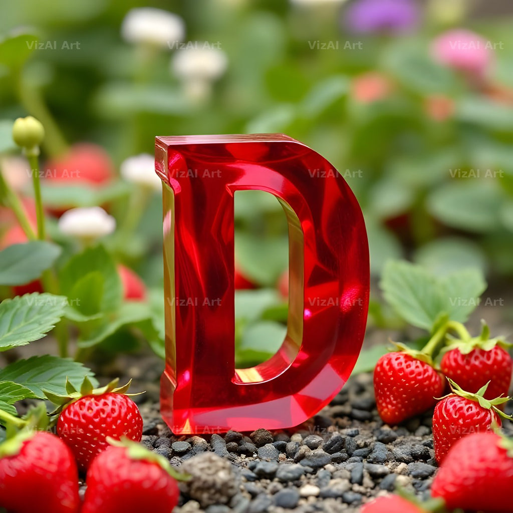 Strawberry Field Fresh alphabet letter D
