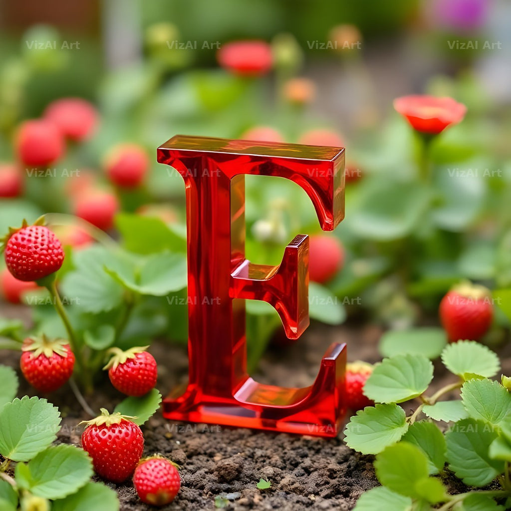 Strawberry Field Fresh alphabet letter E