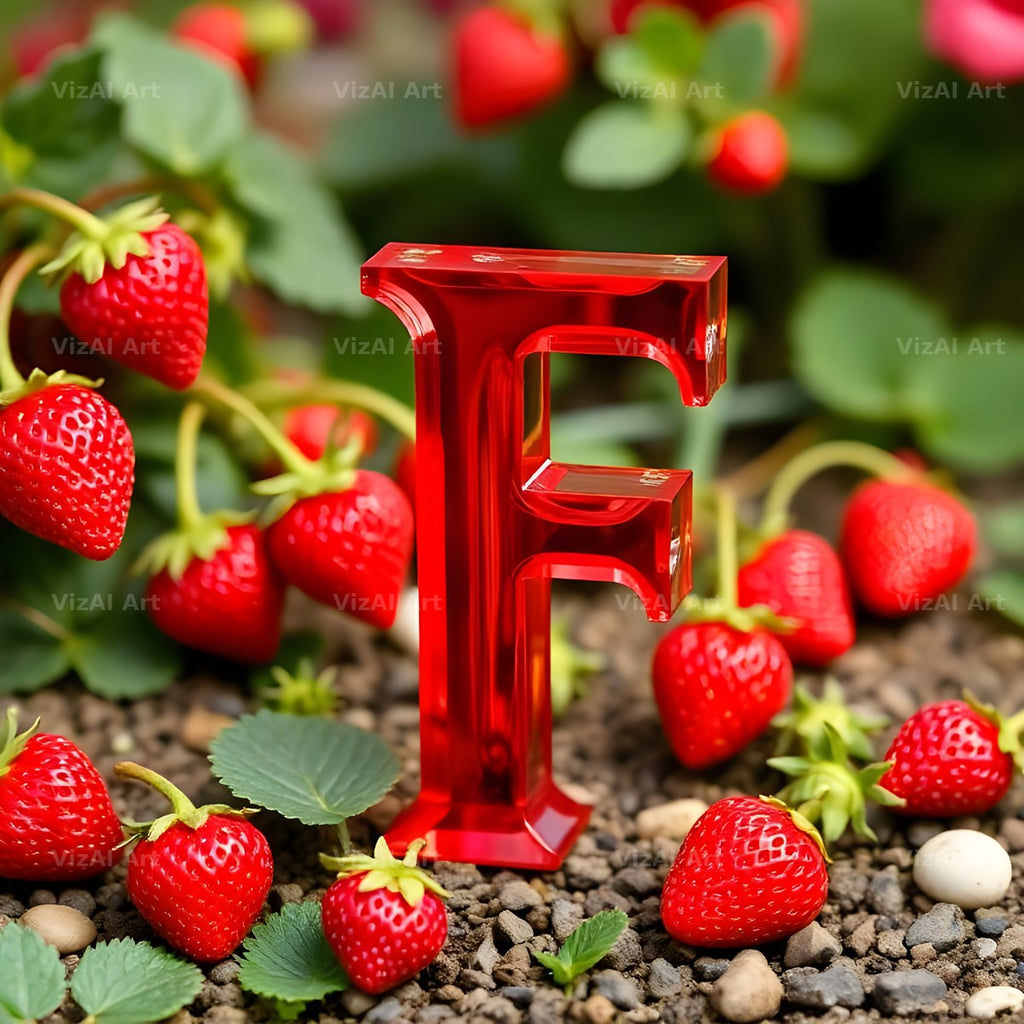 Strawberry Field Fresh alphabet letter F