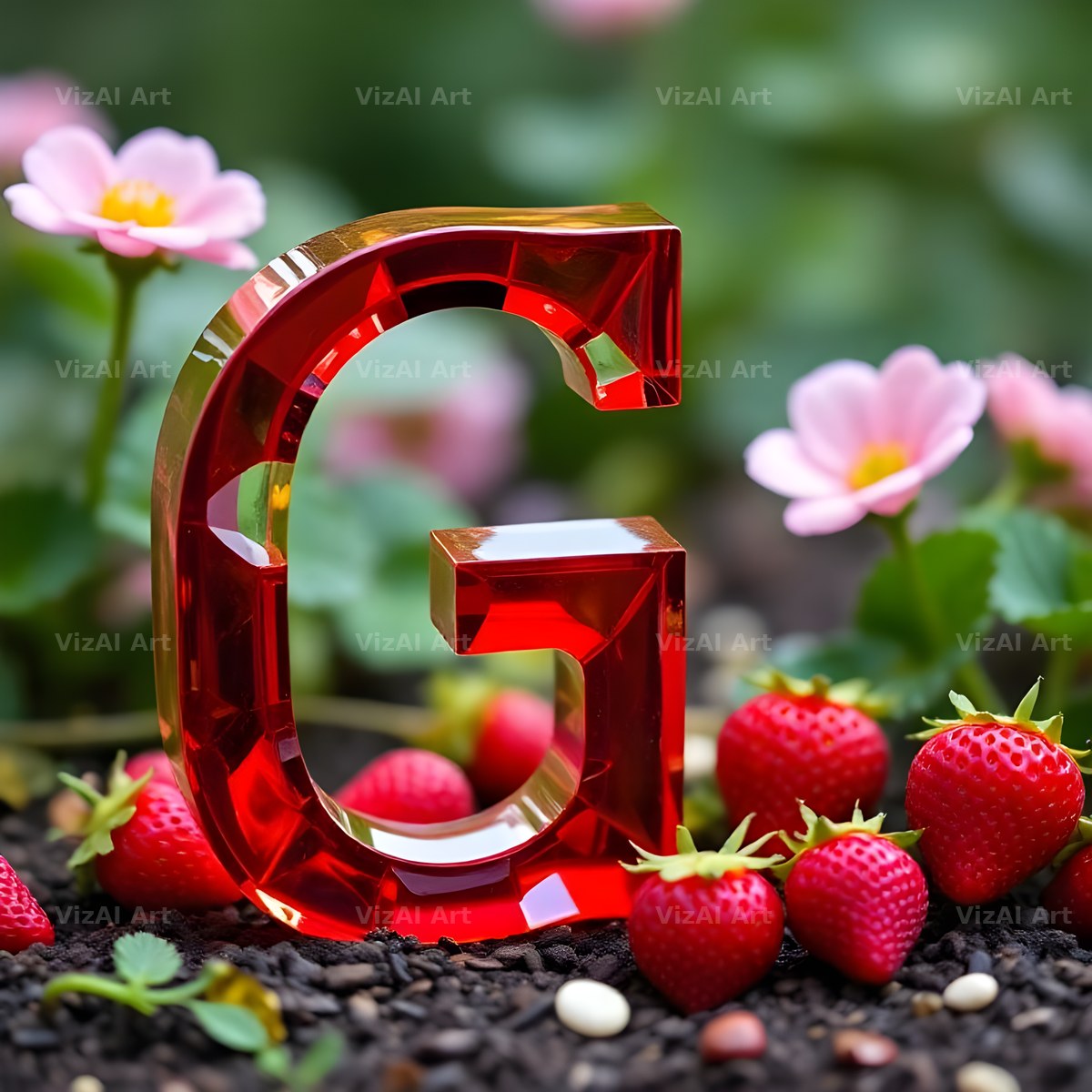 Strawberry Field Fresh alphabet letter G