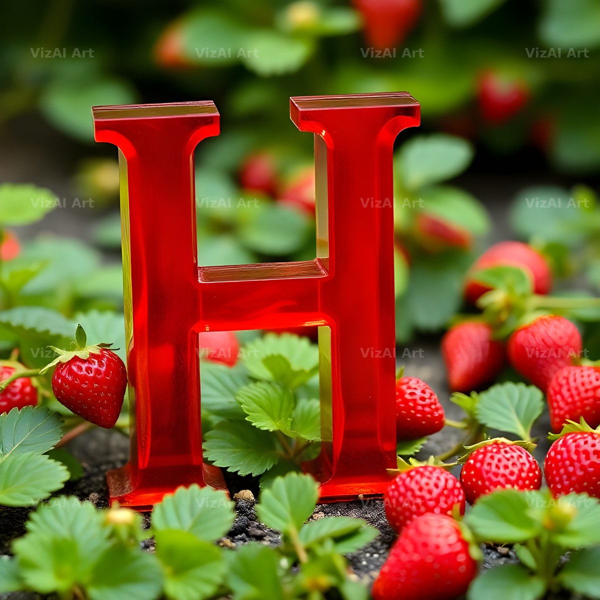 Strawberry Field Fresh alphabet letter H