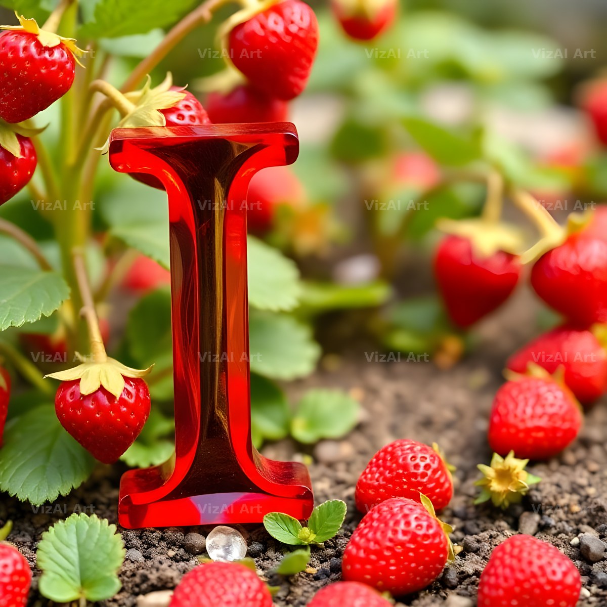 Strawberry Field Fresh alphabet letter I