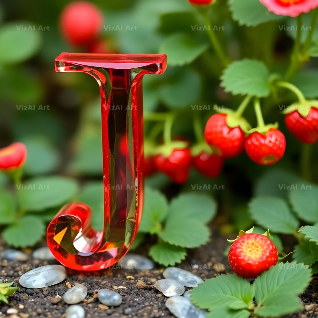 Strawberry Field Fresh alphabet letter J
