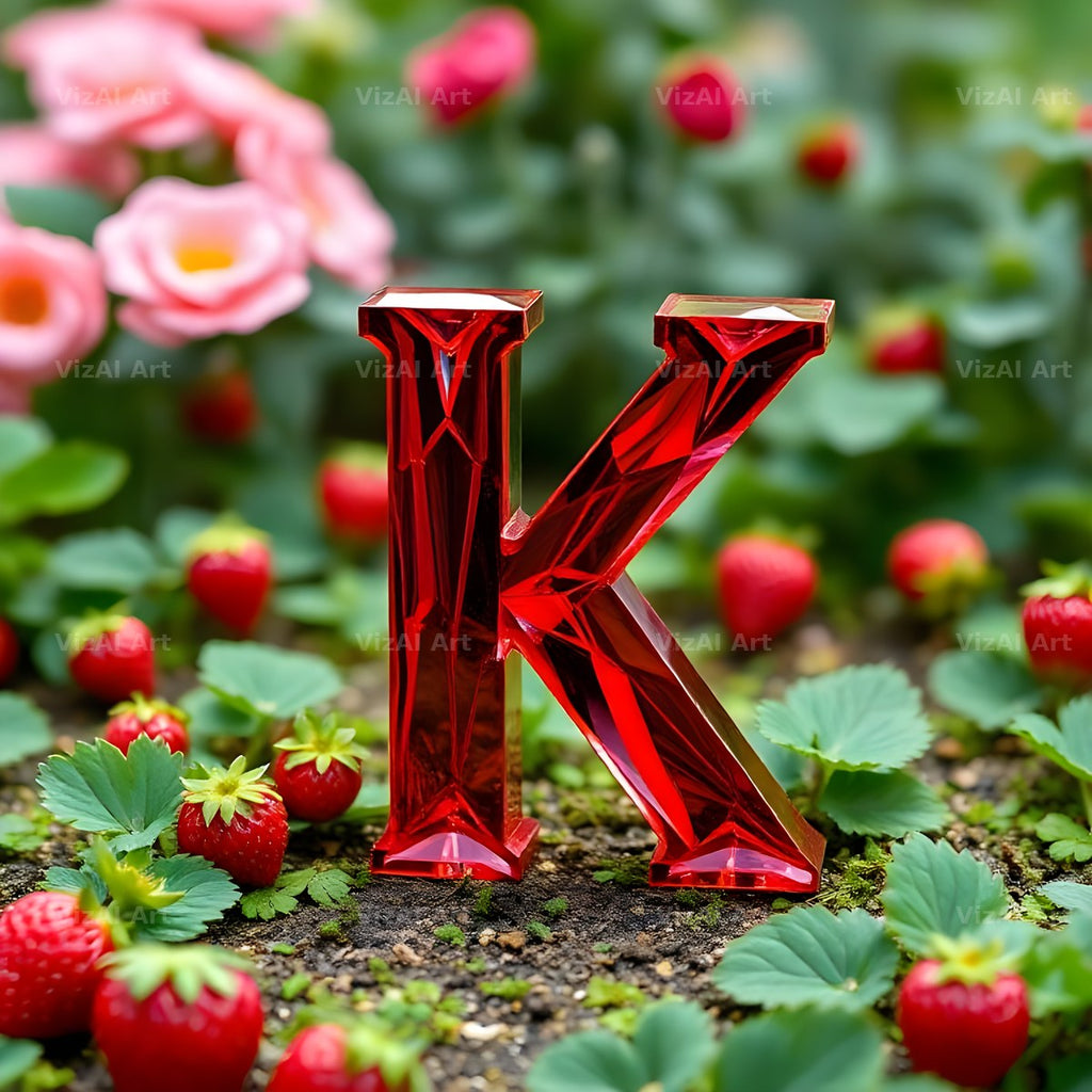 Strawberry Field Fresh alphabet letter K
