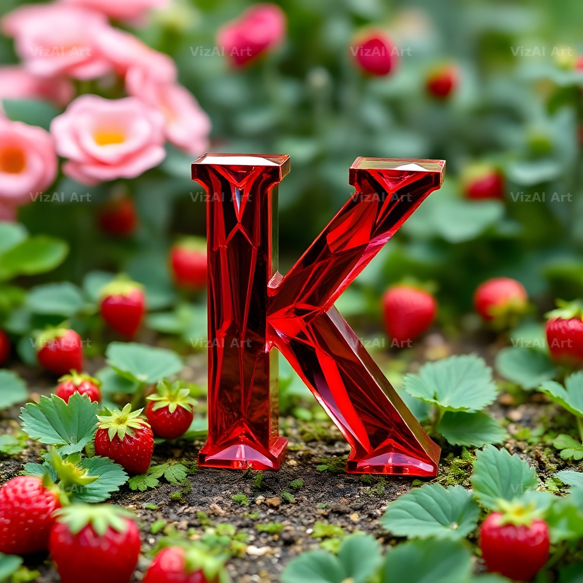 Strawberry Field Fresh alphabet letter K