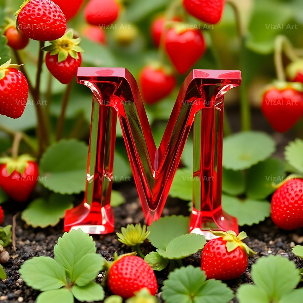 Strawberry Field Fresh alphabet letter M