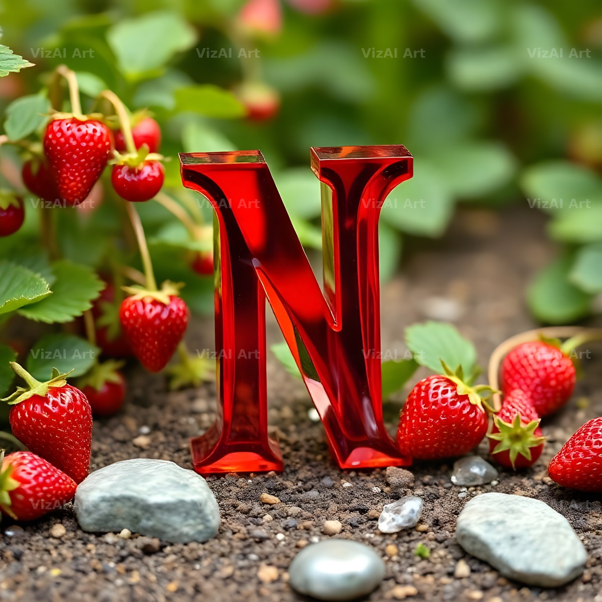 Strawberry Field Fresh alphabet letter N