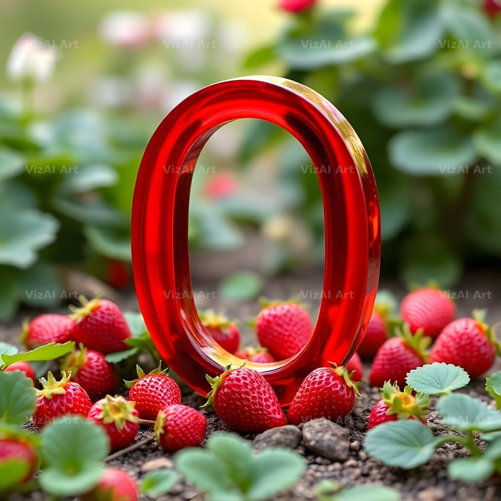 Strawberry Field Fresh alphabet letter O