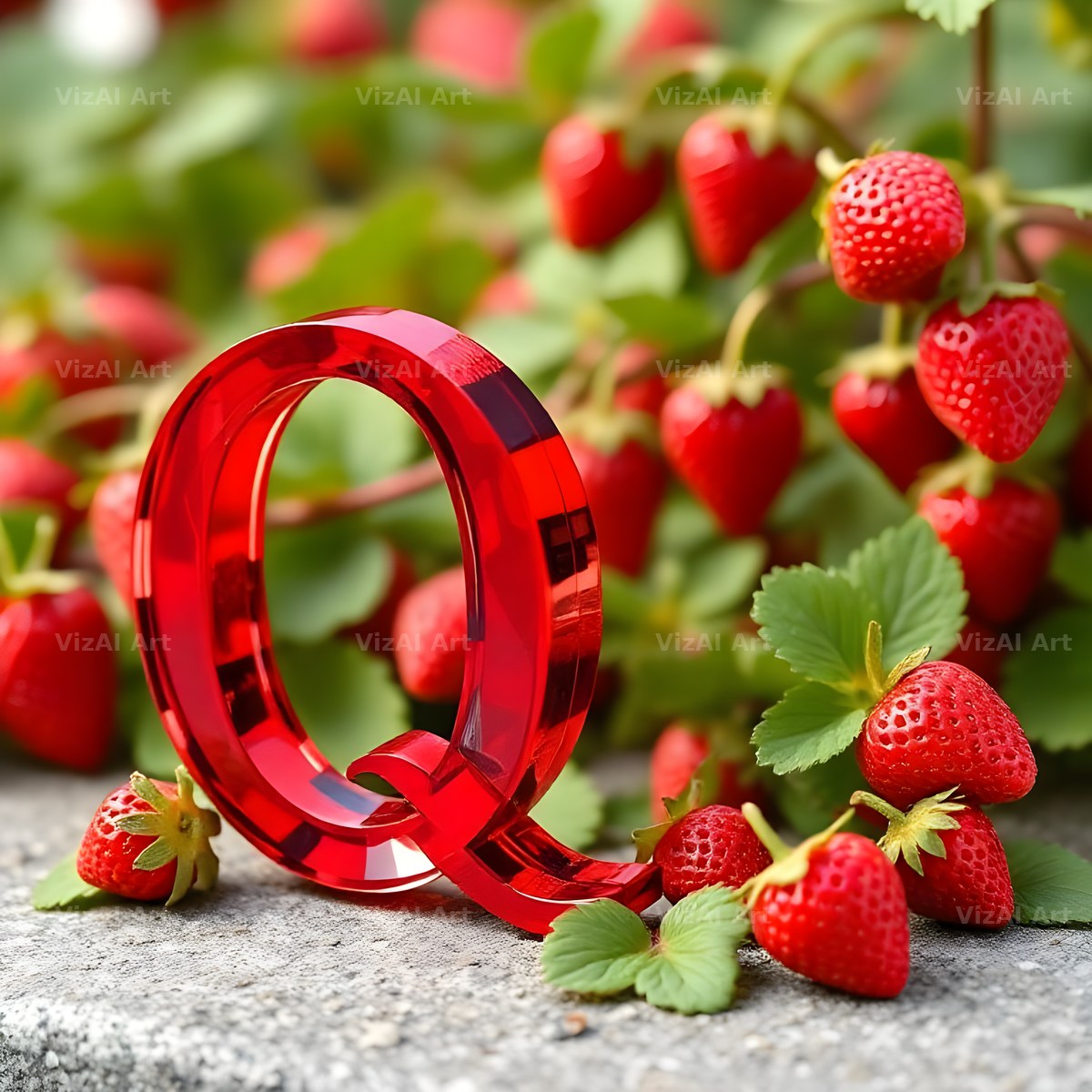 Strawberry Field Fresh alphabet letter Q