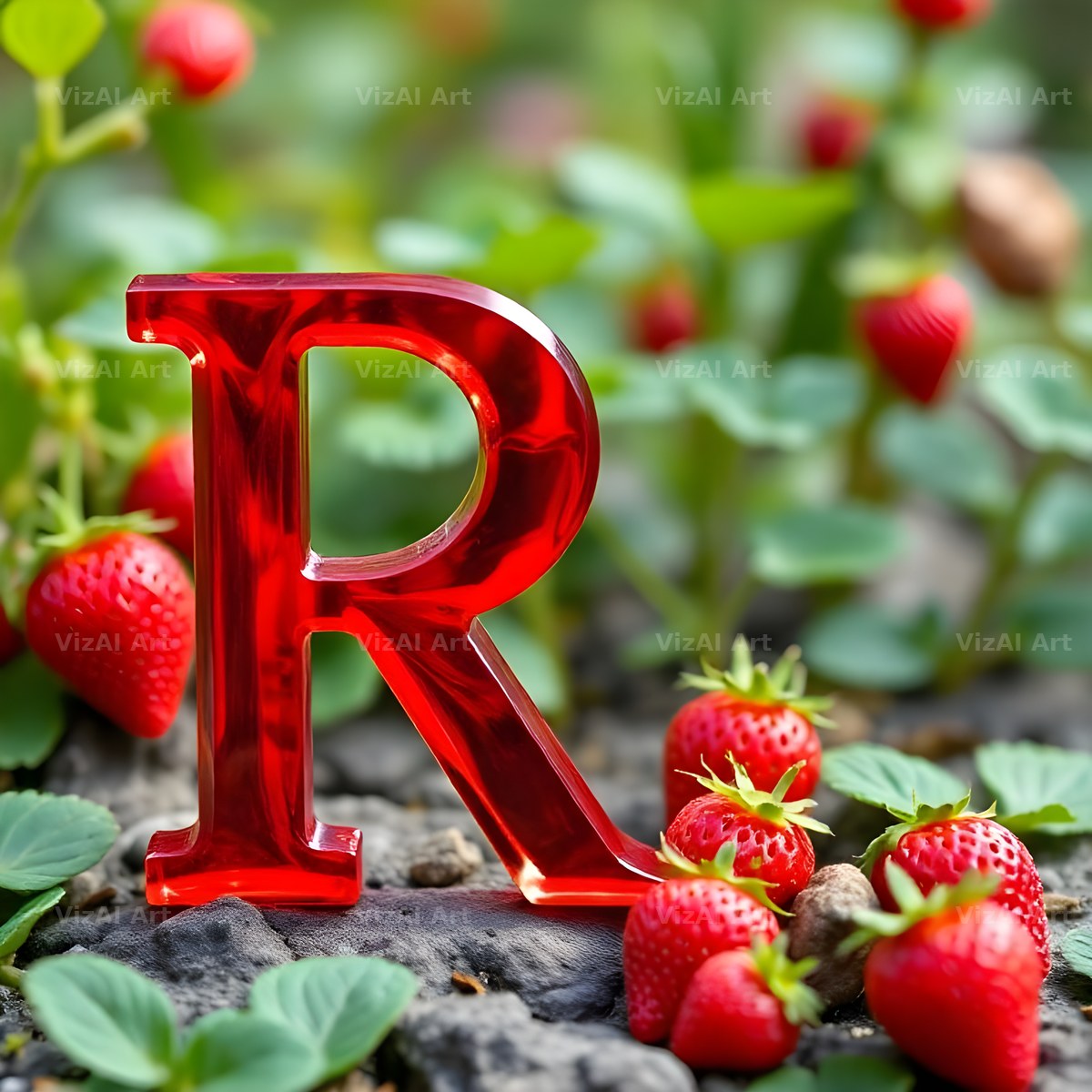 Strawberry Field Fresh alphabet letter R
