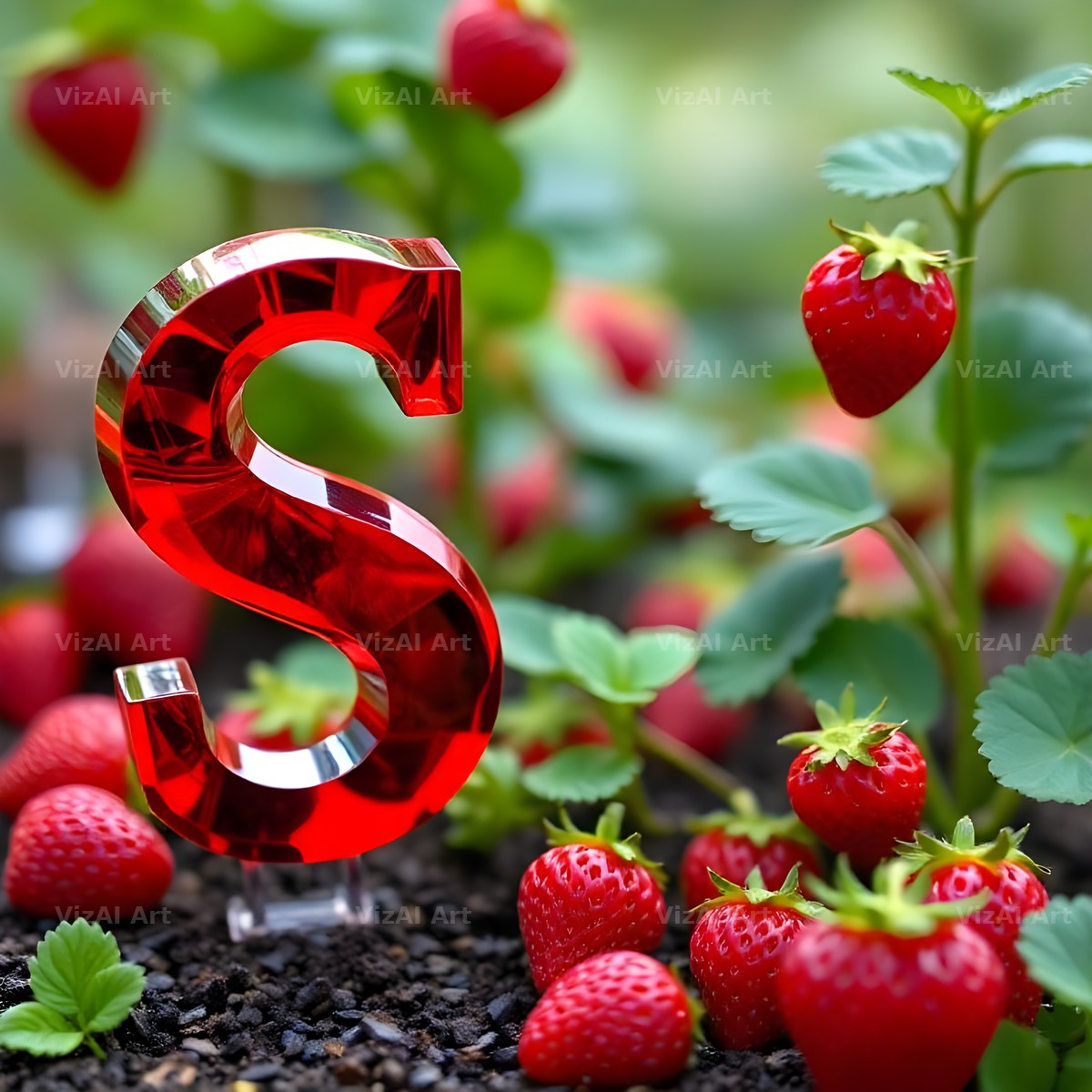 Strawberry Field Fresh alphabet letter S