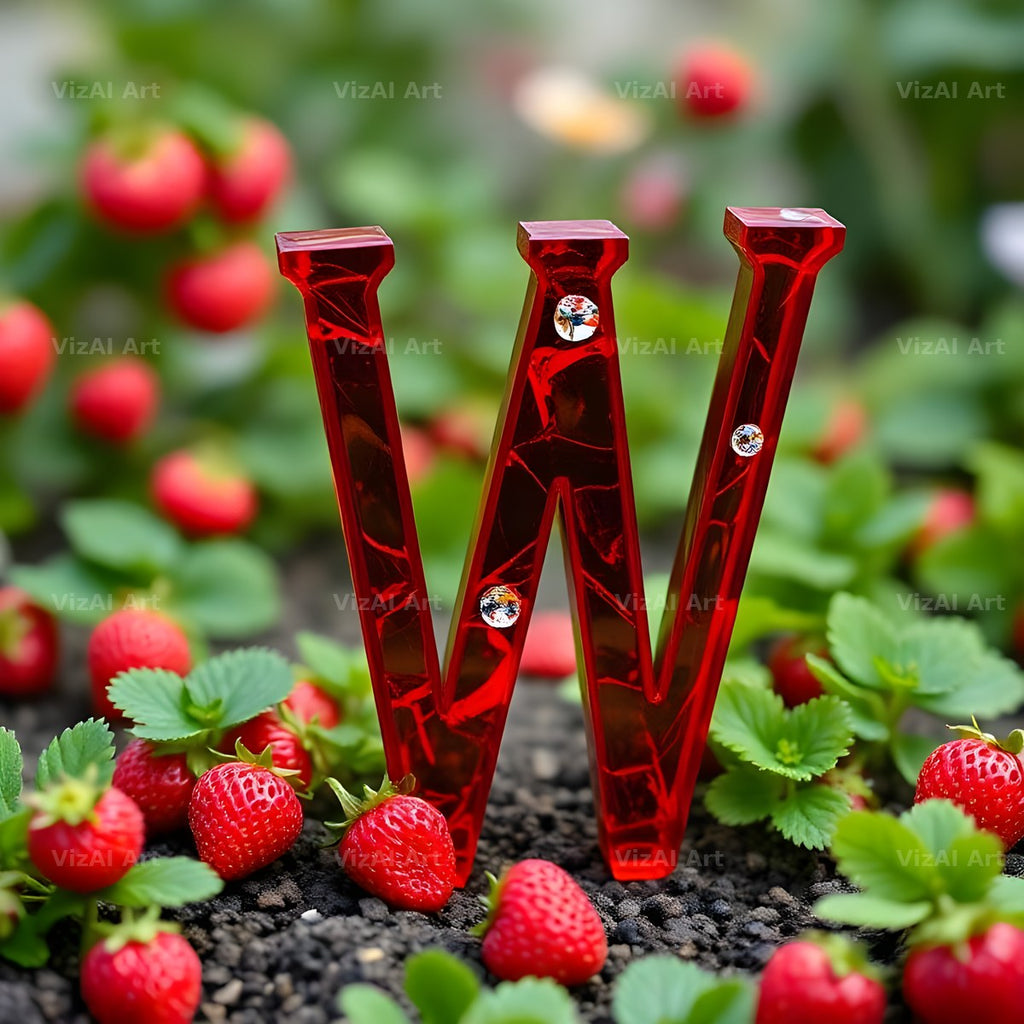 Strawberry Field Fresh alphabet letter W
