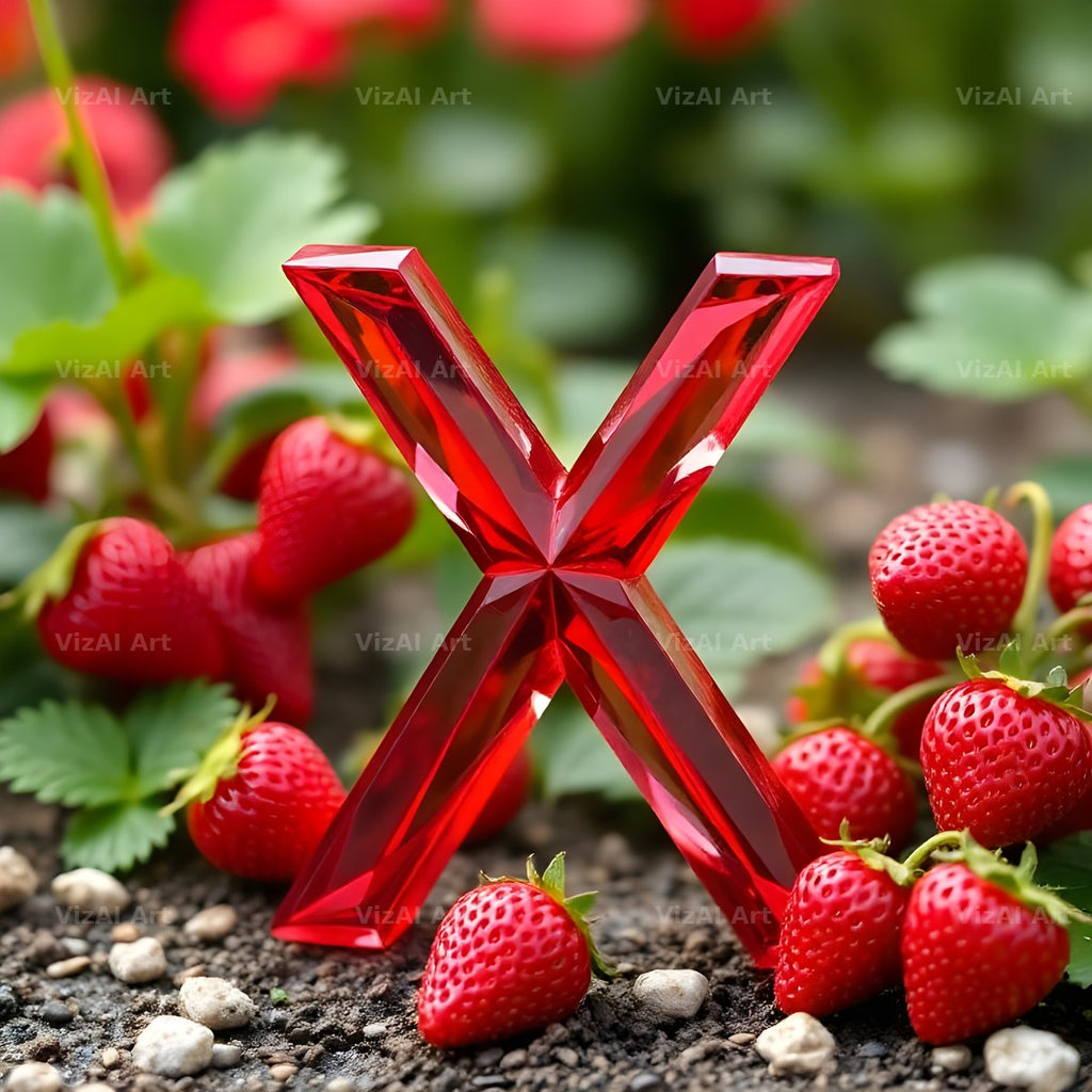 Strawberry Field Fresh alphabet letter X