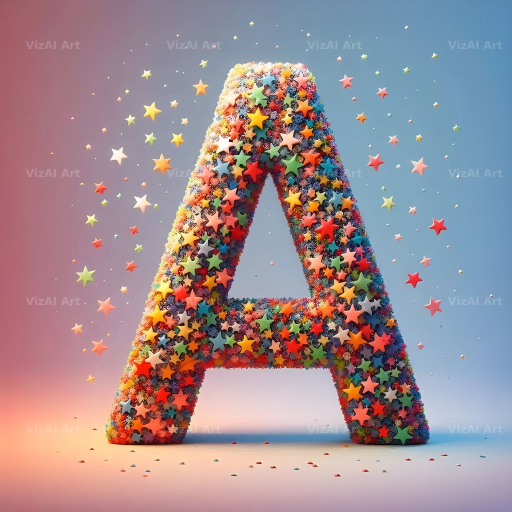 Star Bead Sparkle alphabet letter A