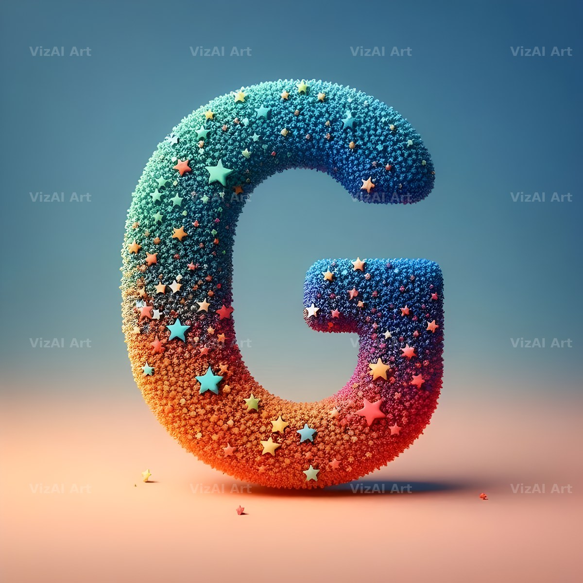 Star Bead Sparkle alphabet letter G
