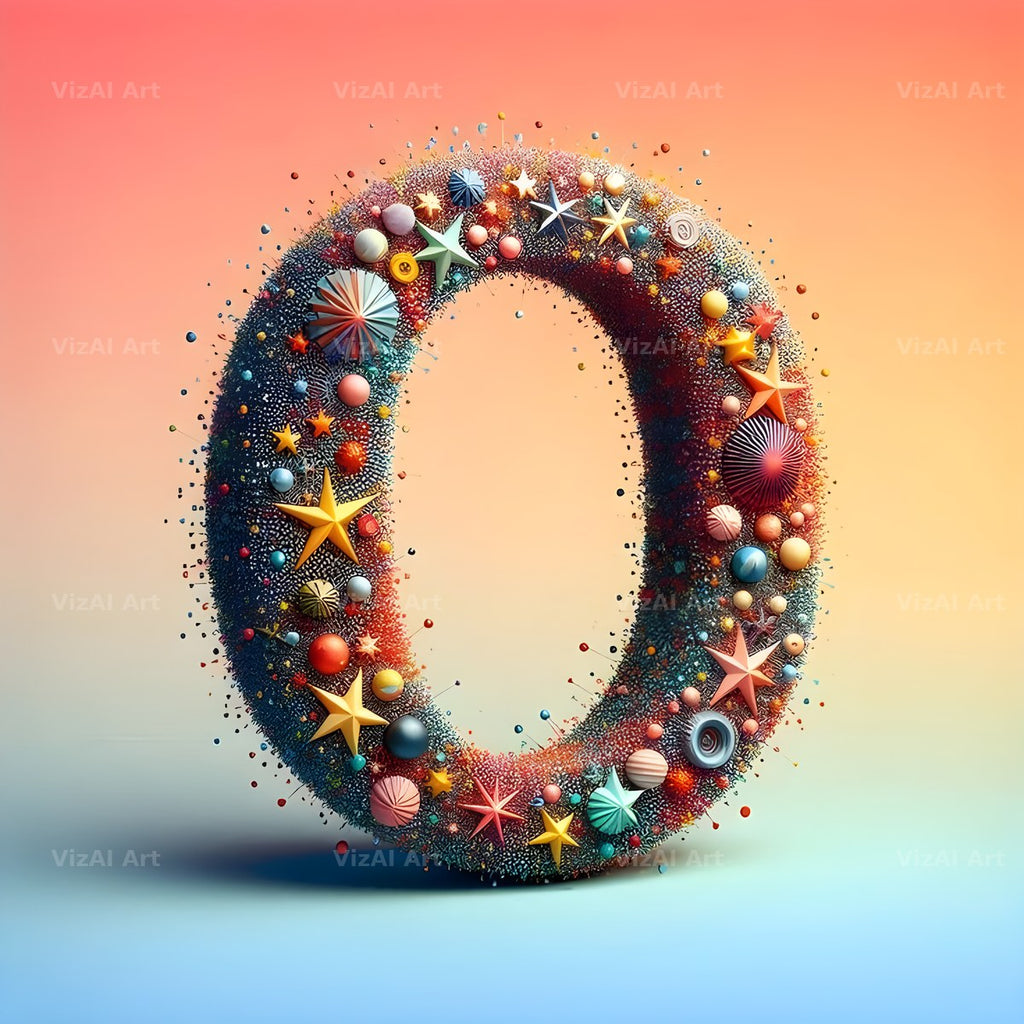 Star Bead Sparkle alphabet letter O