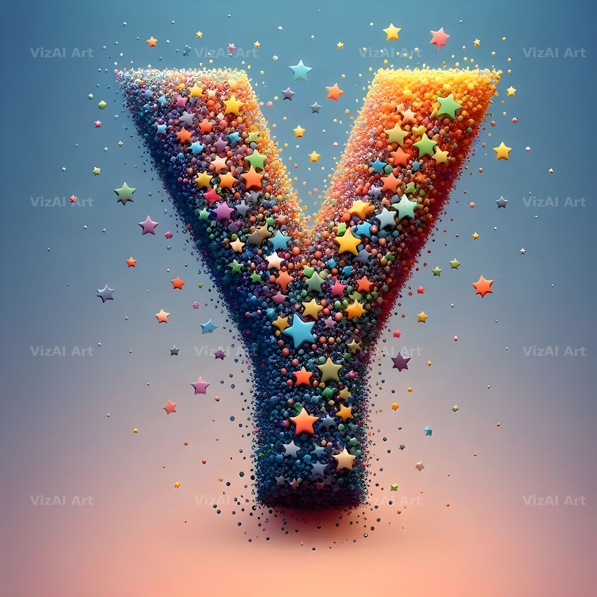 Star Bead Sparkle alphabet letter Y