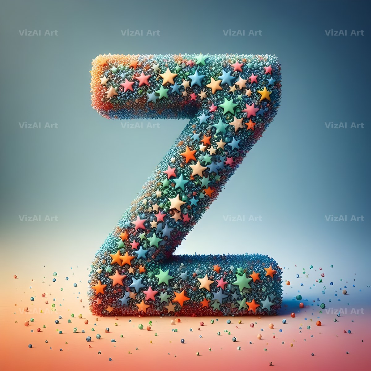 Star Bead Sparkle alphabet letter Z