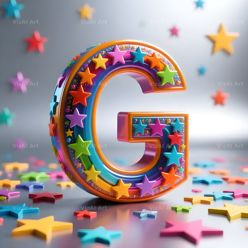 Star Confetti Pop alphabet letter G