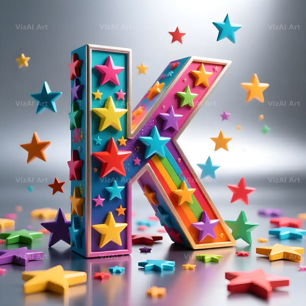 Star Confetti Pop alphabet letter K