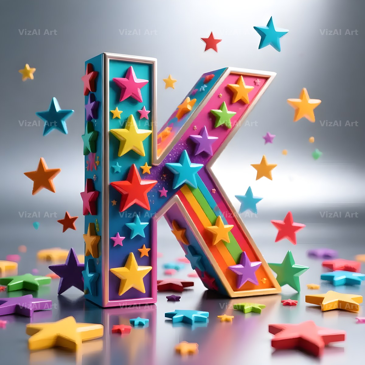 Star Confetti Pop alphabet letter K