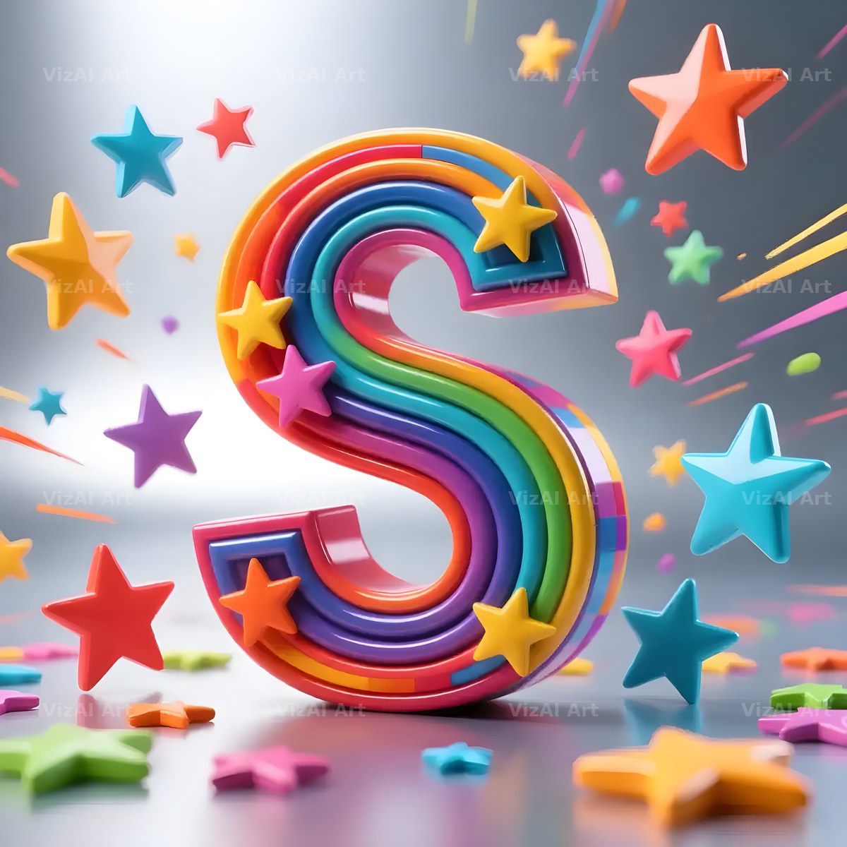 Star Confetti Pop alphabet letter S