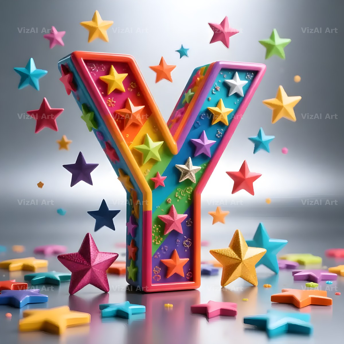 Star Confetti Pop alphabet letter Y