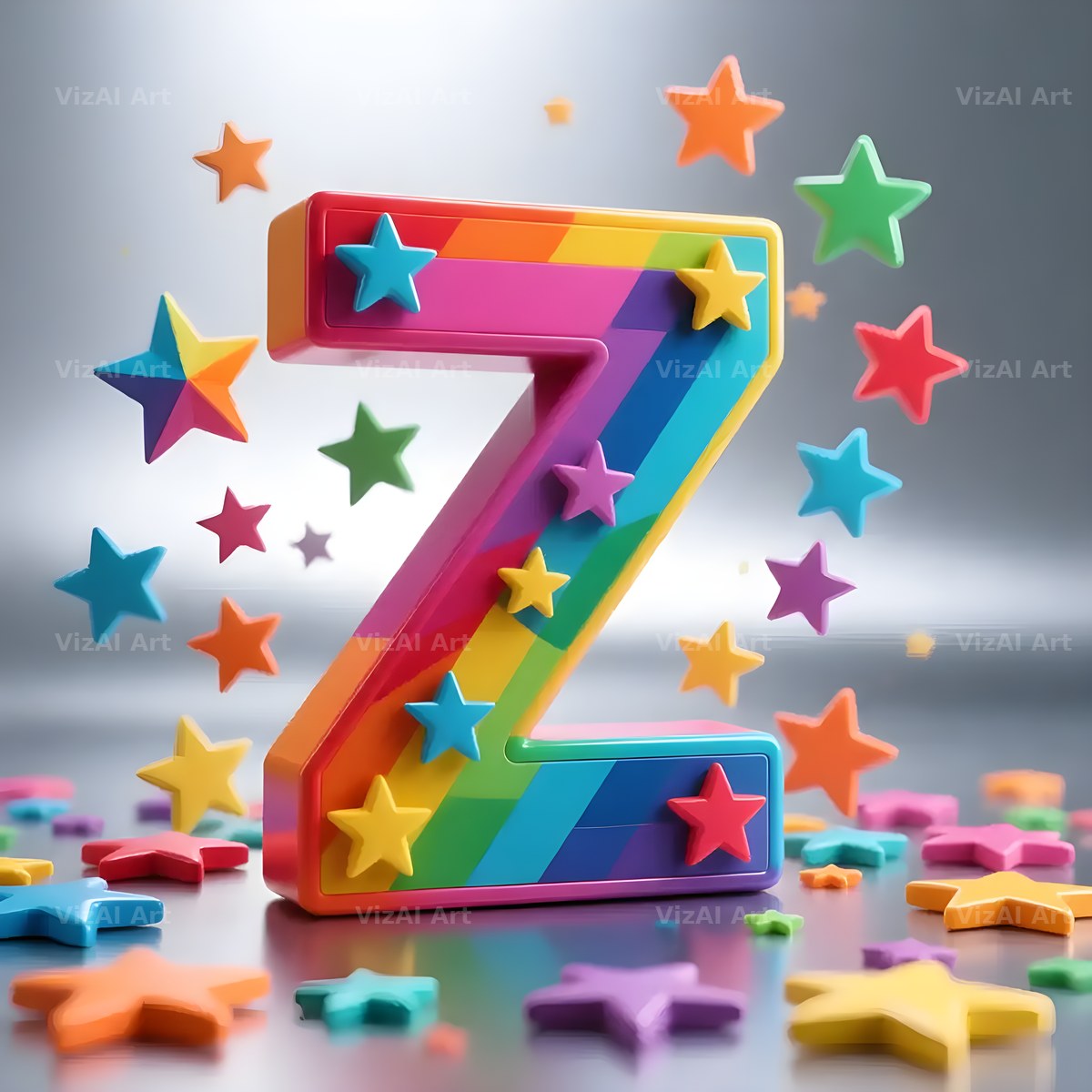 Star Confetti Pop alphabet letter Z