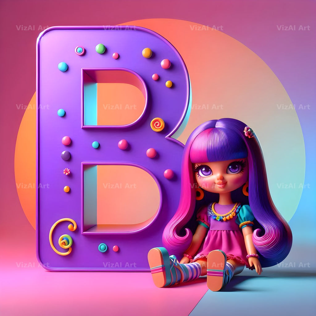 Toy Doll Pastel alphabet letter B