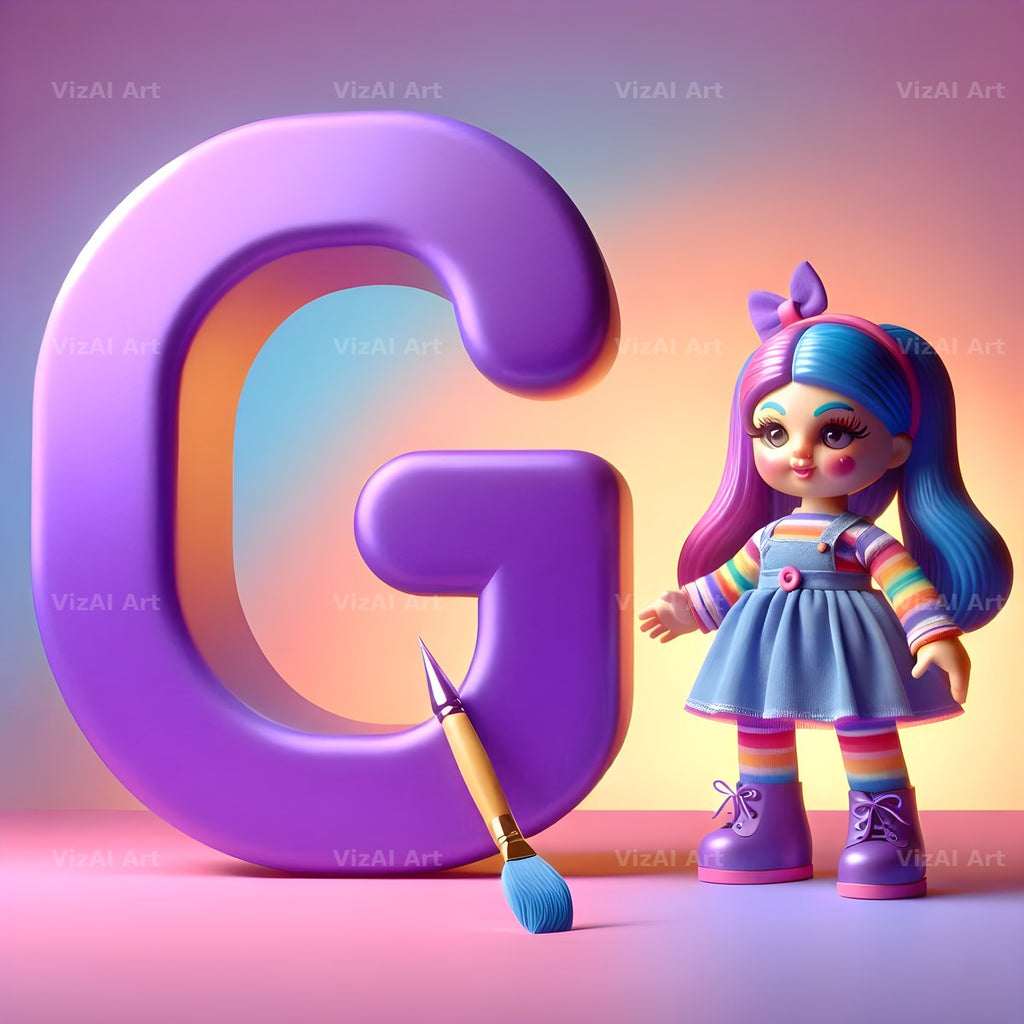 Toy Doll Pastel alphabet letter G