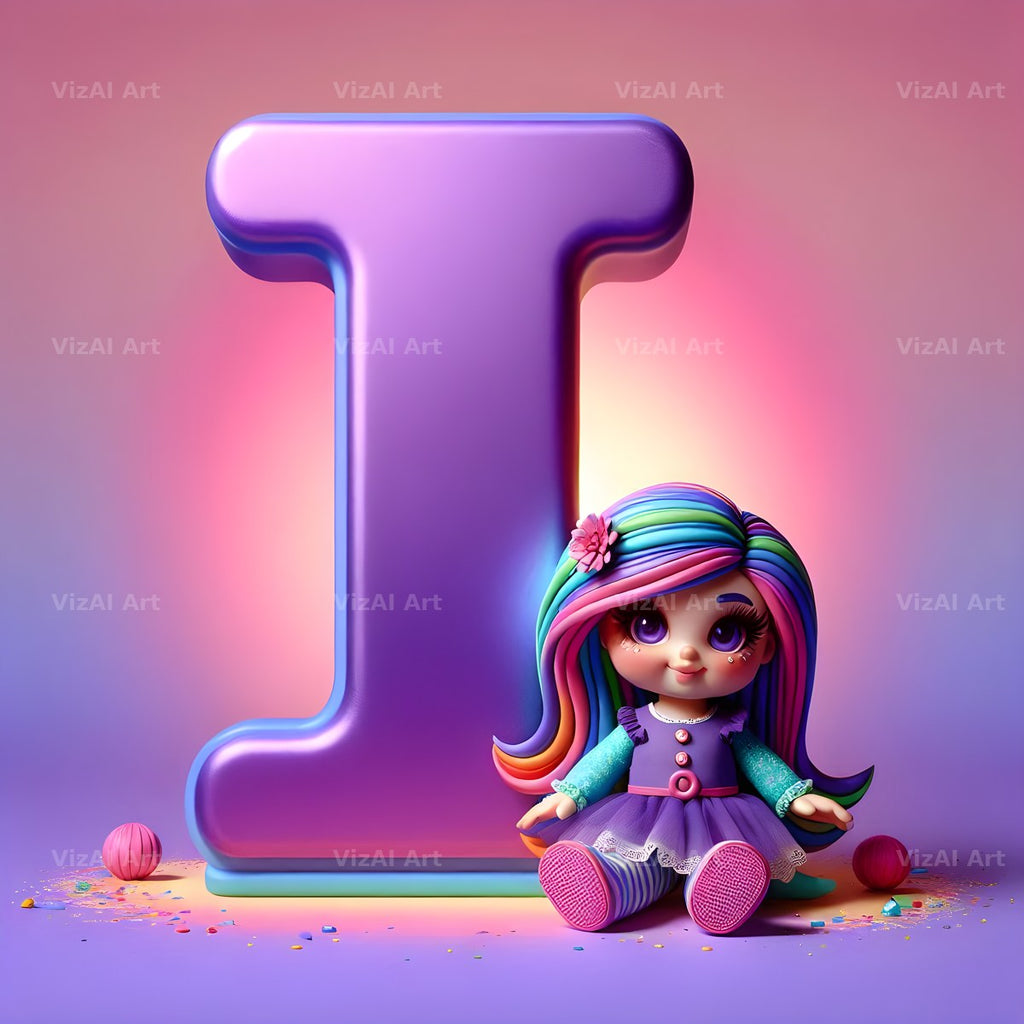 Toy Doll Pastel alphabet letter I
