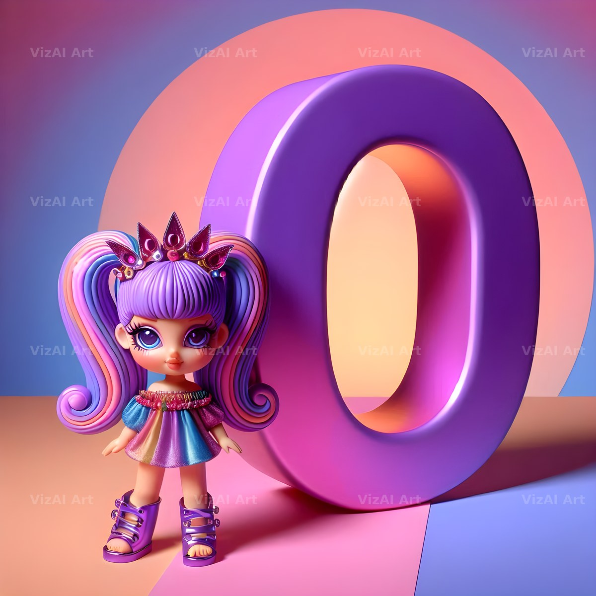 Toy Doll Pastel alphabet letter O