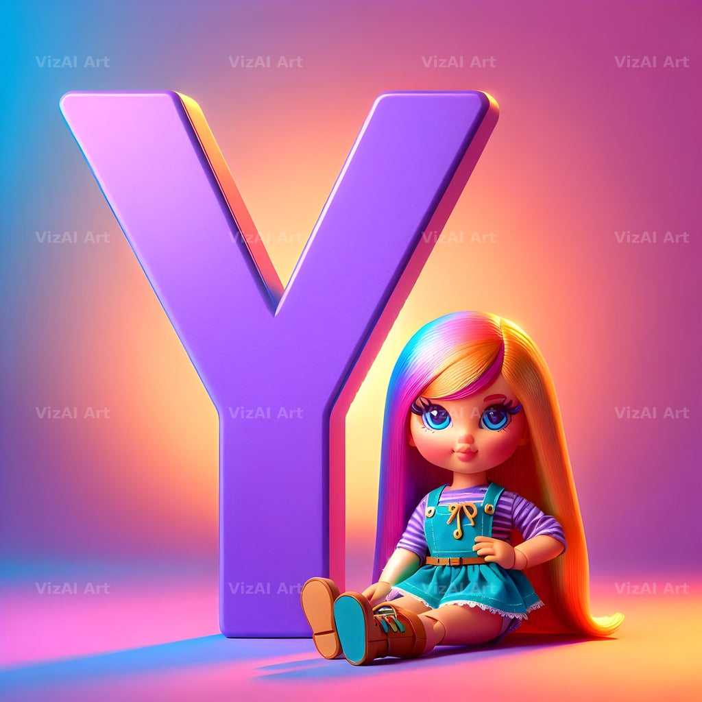 Toy Doll Pastel alphabet letter Y