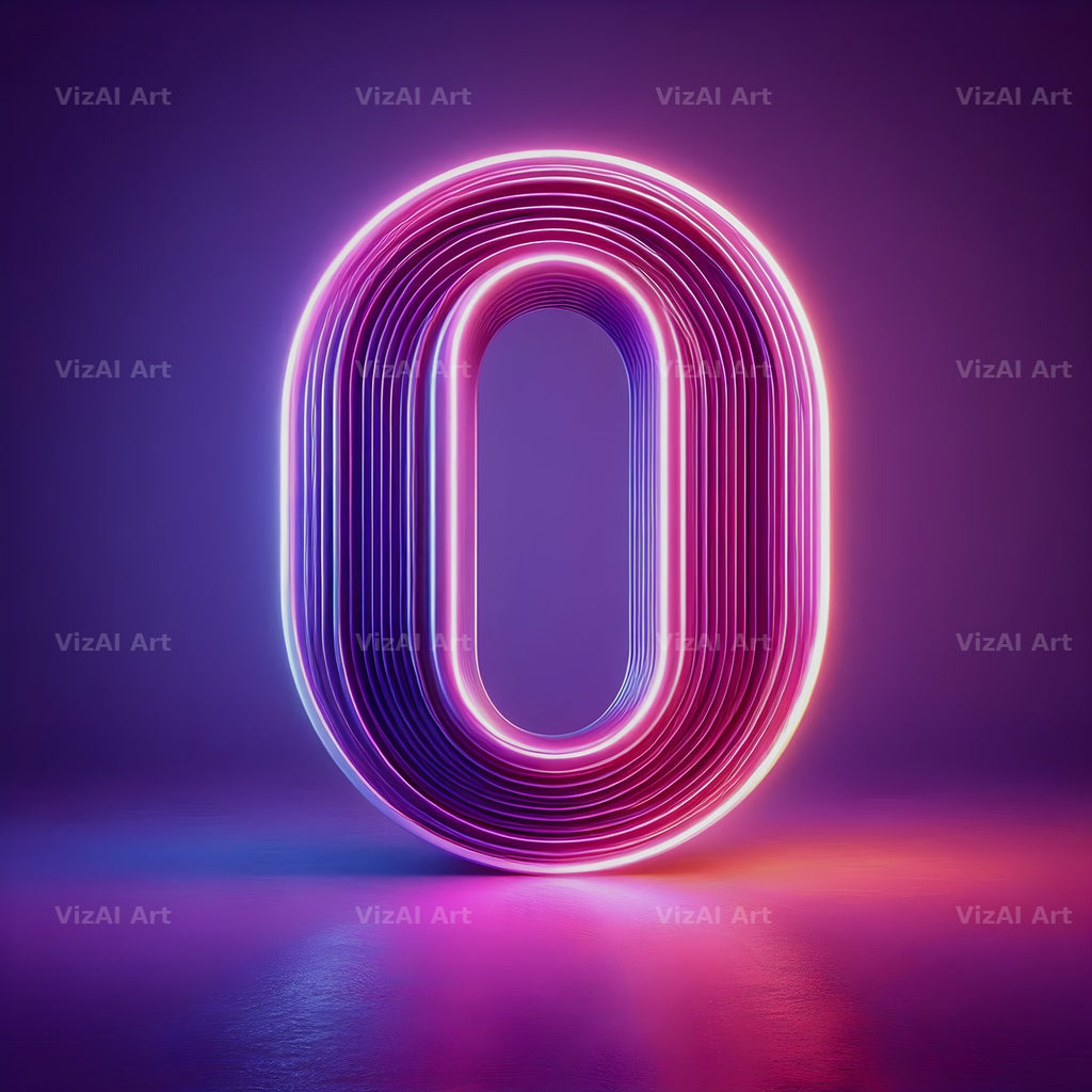 Purple Neon Tube alphabet letter O