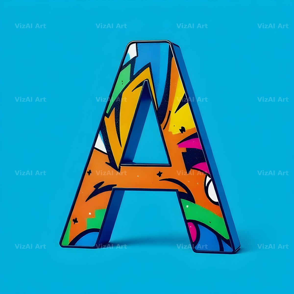 Street Graffiti Tag alphabet letter A