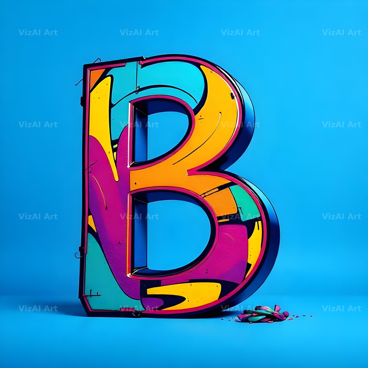 Street Graffiti Tag alphabet letter B