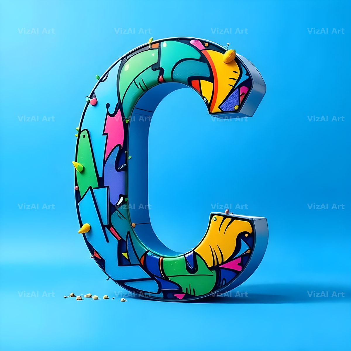 Street Graffiti Tag alphabet letter C